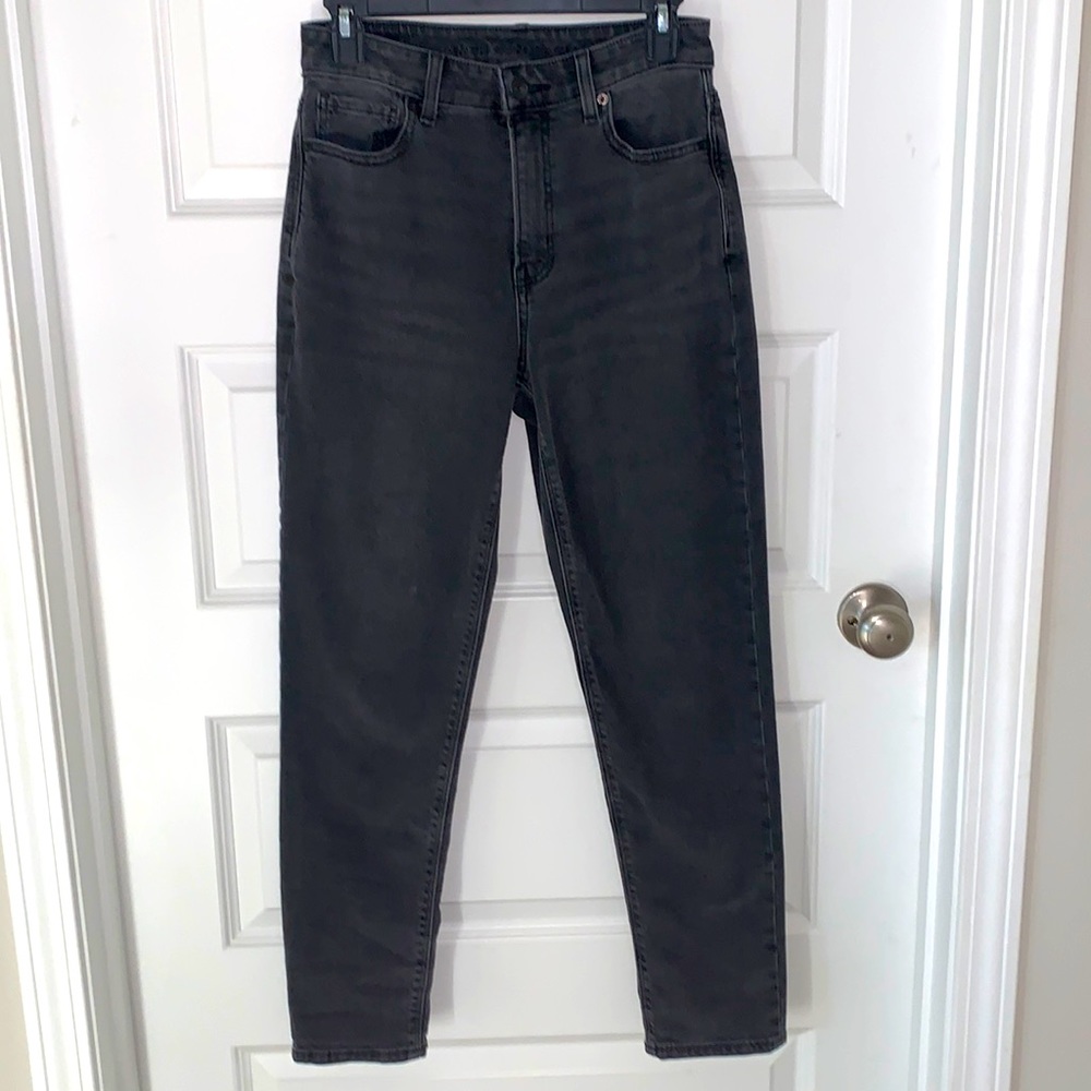 American Eagle distressed black mom jeans
